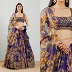 Beautiful Can Can fitted organza lehenga choli